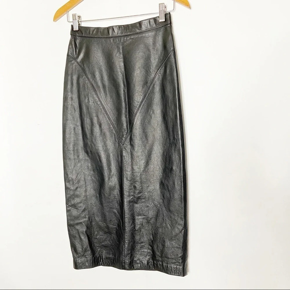 Vintage Dresses & Skirts - Vintage leather skirt